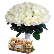 35 білих троянд і ferrero
