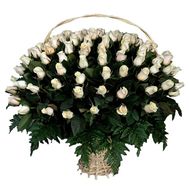 Кошик із 101 імпортної білої троянди