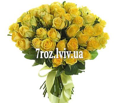 Великий букет жовтих троянд