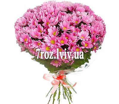 Букет рожевих хризантем