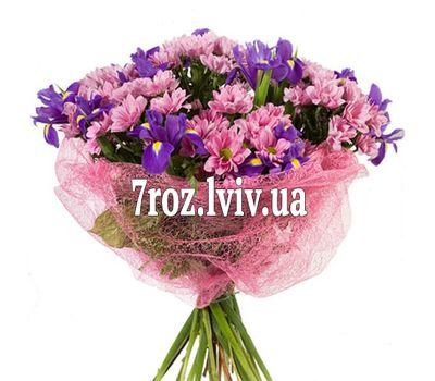 Необычный букет с ирисами