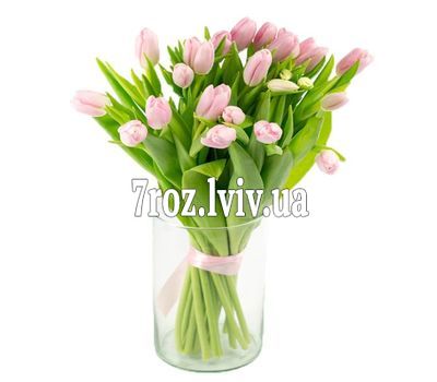 Ніжний букет із тюльпанів рожевого кольору