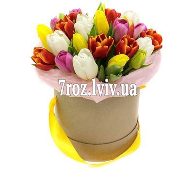 Коробка з тюльпанами