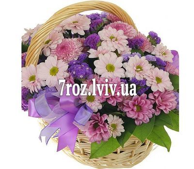 Кошик квітів з 15 хризантем