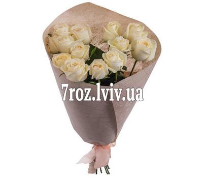 Букет квітів із 13 білих троянд