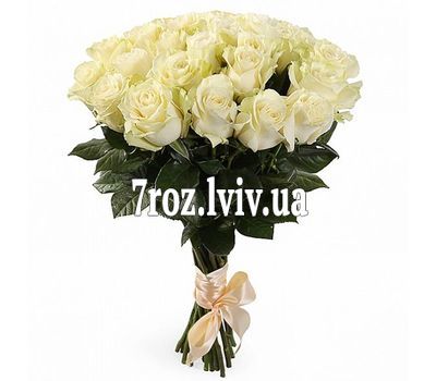 Букет квітів із 25 білих троянд