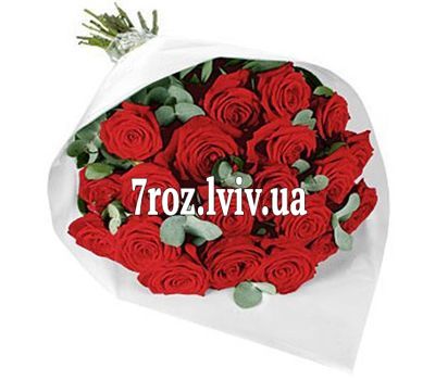 Букет квітів із 21 червоної троянди