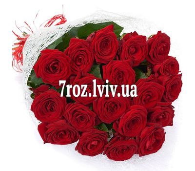 Букет із 19 червоних троянд