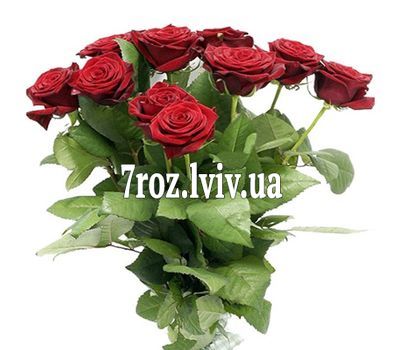 Букет квітів із 15 червоних троянд