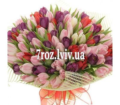 Букет із 151 тюльпана