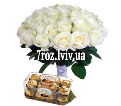35 білих троянд і ferrero