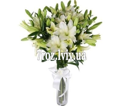 Букет із 17 білих лілій